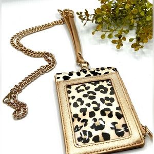 Gold Chain Animal Print Lanyard